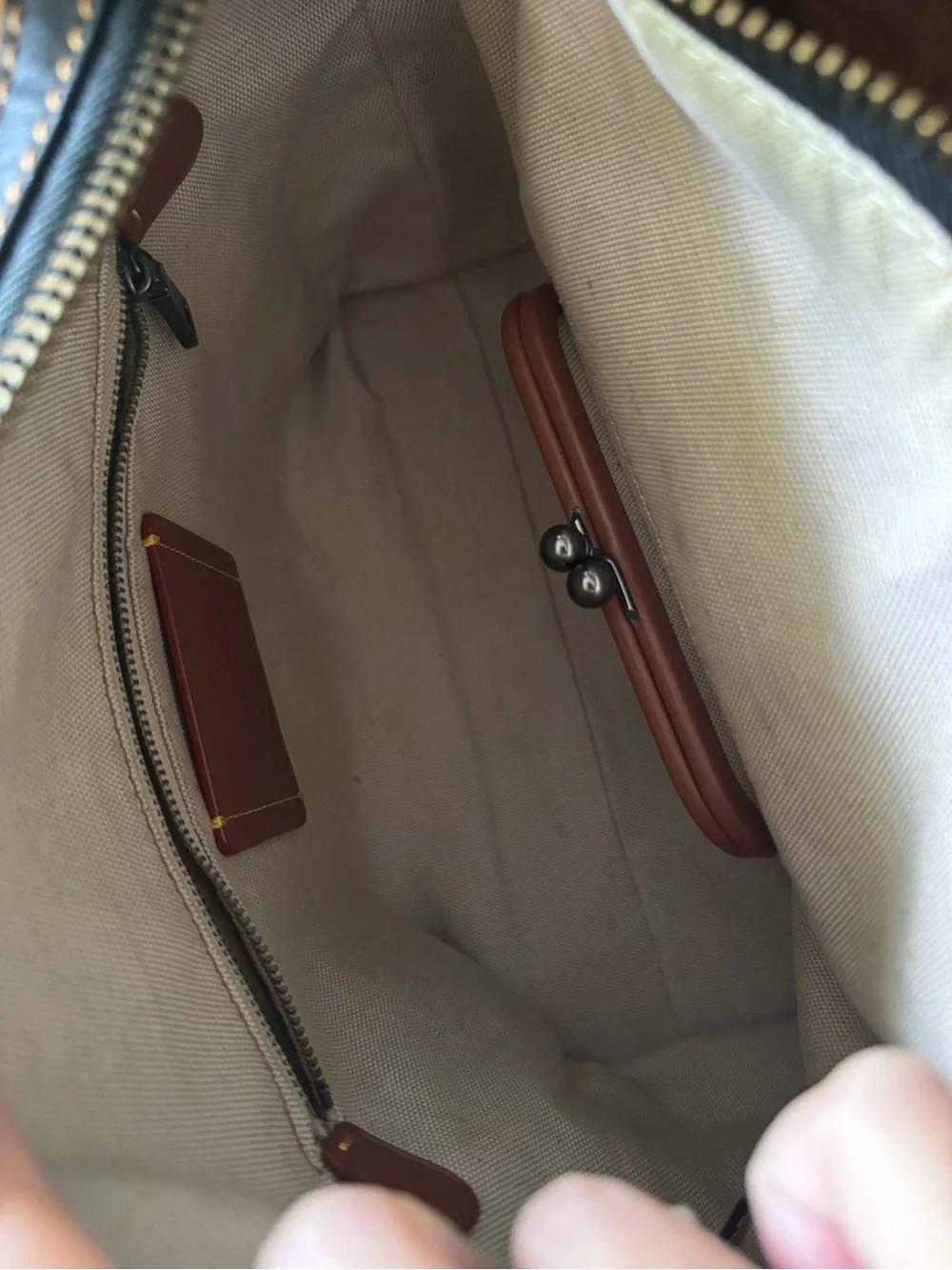 Coach 1941 Rogue with whipstitch handles in teal - Picture 10 of 11